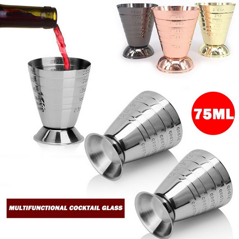75ml Measuring Shot Cup Stainless Steel Ounce Jigger Bar Cocktail